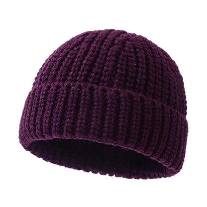 Beanie Men Knit Skull Cap Warm Stocking Hats Women Winter Snow Ski Hats Cuffed Plaid Hat Toboggan Hat - color: Mg-zzm2572-purple