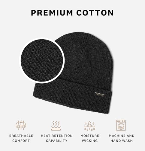 Revony 100% Cotton Men’s Skull Beanie – Soft, Structured, Everyday Comfort - color: Charcoal