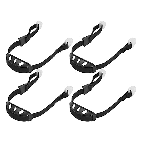 Saihisday 4Pack Universal Hard Hat Chin Strap, Helmet Chin Strap with Black Elastic Strap and Chin Cup Multi-Point Adjustment Black - color: Black