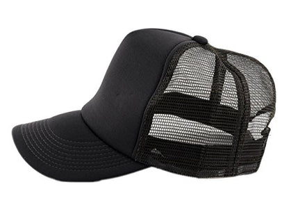 NYFASHION101 Plain Mesh Trucker Hat - Breathable 6-Panel Daily Snapback Cap, Customizable Ideal for DIY Embroidery & Patches - color: Brown