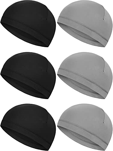 Boao Doo Rags Skull Cap for Men Sweat Wick - color: Black, Grey, size: Large