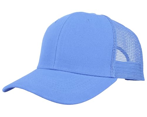 Gelante Mesh Trucker Hat Baseball Cap Structured Front Panel Wholesale LOT 12 Pack - color: Sky Blue