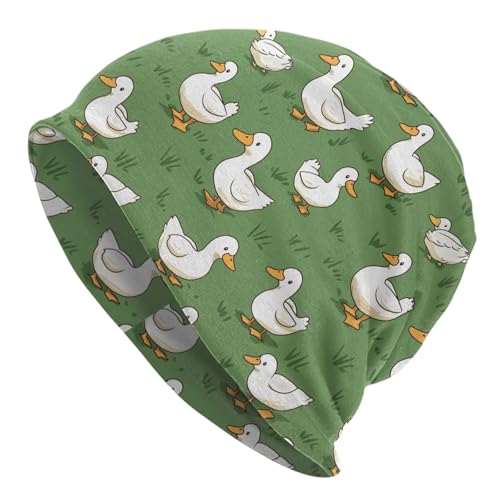 Beanie Hat for Men Women Slouchy Beanie Skull Sleep Cap Soft Lightweight Chemo Hat Stretch Cancer Headwear - color: Ducks