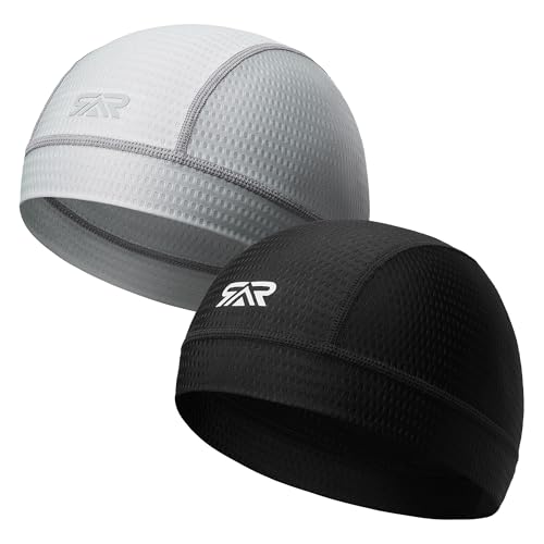 LONGLONG 2-Pack Breathable Skull Caps Helmet Liner for Motorcycle Hard Hat - color: Black+gray