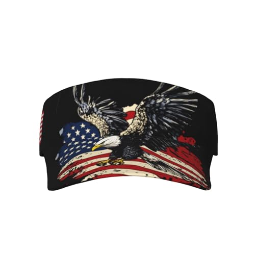 United States 250th Anniversary Hat America Patriotic Visor Caps for Women Men Adjustable Sun Hat - color: Bald Eagle With American Flag 10