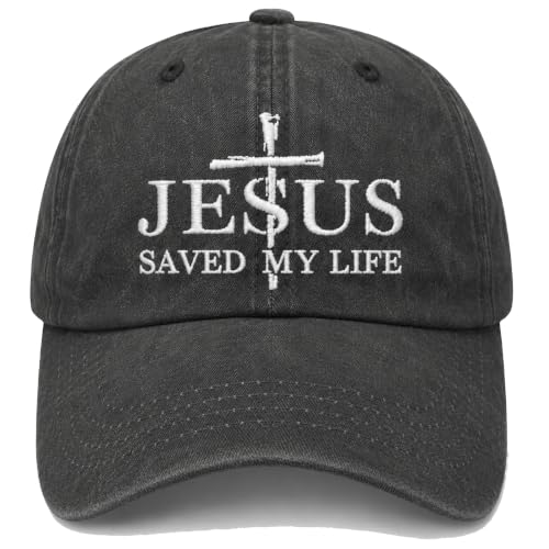 Man of God Husband Dad Embroidered Hat Camping Caps for Women - color: Jesus Saved My Life 35