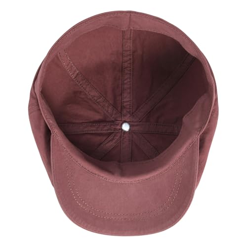 BOTVELA Men's Newsboy Gatsby Hat Cotton Cabbie Cap - color: Burgundy, size: 7 3/4