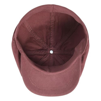 BOTVELA Men's Newsboy Gatsby Hat Cotton Cabbie Cap - color: Burgundy, size: 7 3/4