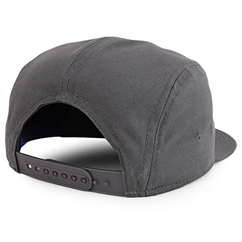 Armycrew 5 Panel Structured Firm Front Camper Snapback Cap - color: Charcoal