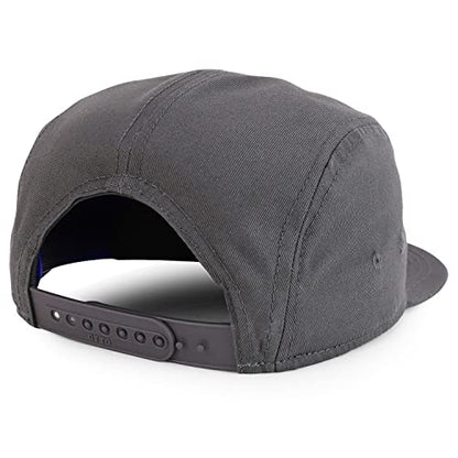 Armycrew 5 Panel Structured Firm Front Camper Snapback Cap - color: Charcoal