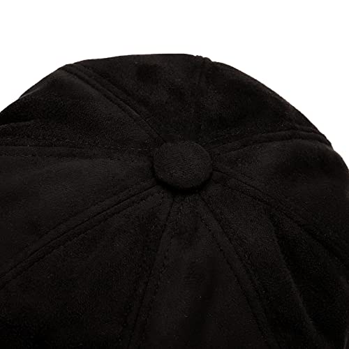 Newsboy Cabbie Baker boy hat Beret Cap for Women Pageboy Visor Paperboy Hat Sailor Fiddler Hat Adjustable - color: Black Tweed