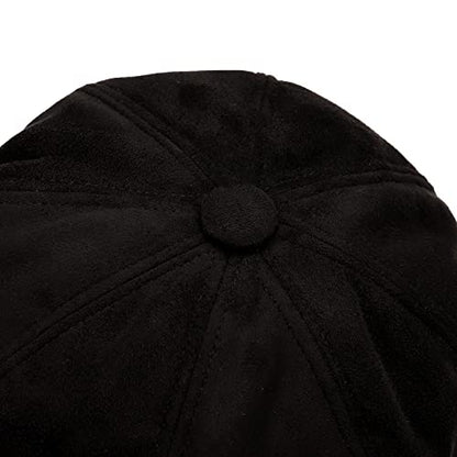 Newsboy Cabbie Baker boy hat Beret Cap for Women Pageboy Visor Paperboy Hat Sailor Fiddler Hat Adjustable - color: Black Tweed