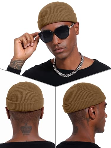 vidsel Thin Wool Fisherman Beanie Hat for Men Women Fall Winter Fashion Cap - color: 1-khaki