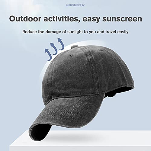 HH HOFNEN Baseball Cap Washed Cotton Unstructured Vintage Hat for Men Women - color: #2 Black+white+army Green