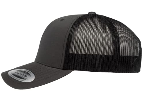 L2K Classics Plain Trucker Mesh Cap Baseball Cap - Mens Hats Trucker Hats for Men - color: Charcoal/Black