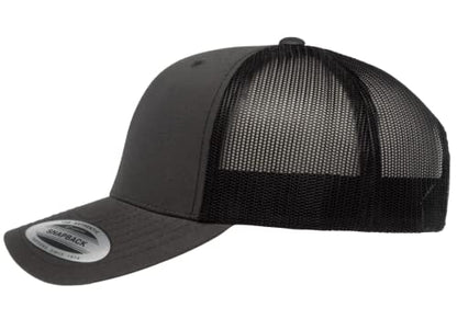 L2K Classics Plain Trucker Mesh Cap Baseball Cap - Mens Hats Trucker Hats for Men - color: Charcoal/Black