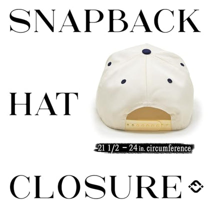 Funky Junque Adult Trucker Snapback Hat 2-Tone Baseball Cap - color: Ella's Fella - Navy/Beige