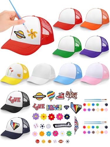 Aneco DIY Blank Trucker Hats Kit Adjustable Baseball Caps - color: Multicolor