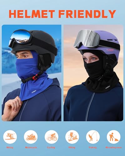 Winter Balaclava Ski Mask for Men Women Thermal Face Mask Breathable Face Cover for Cold Weather Motorcycle Snowboard - color: Blue(with Breath Hole)