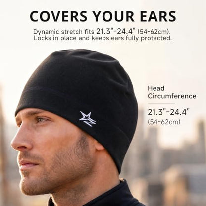 Thermal Skull Cap Men Women Warm Winter Beanie Running Skully - color: Dark Grey