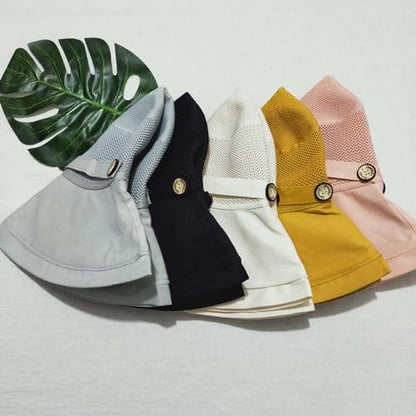 Summer Mesh Sun Hats for Women UV Protection Wide Brim Packable Bucket Hat - color: Grey