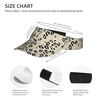 Sun Visor Hats Adjustable Open Top Sport Hat for Golf Women/Men - color: Leopard Leaves