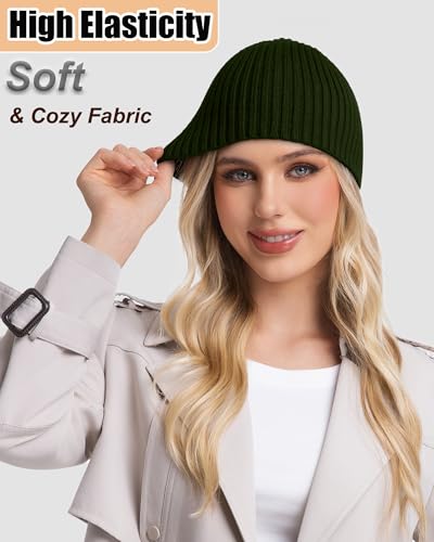 ROYBENS Wool Beanie for Men Women, Seamless Knit Warm Winter Hat Skull Caps - color: 1pcs- Army Green