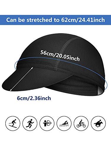 SATINIOR 4 Pieces Cycling Caps for Men Breathable - color: White, Grey, Black, Blue