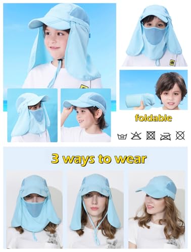 Full Coverage Removable UPF 50+ Sun Hat, Breathable Quick Dry Running Cap - color: Sky Nature, size: Small