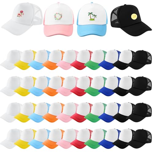 Hercicy 40 Pack Blank Trucker Hat Bulk - color: Multicolor