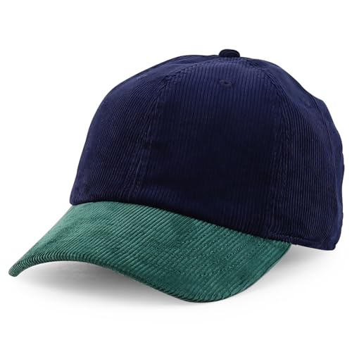 Trendy Apparel Shop Cotton Corduroy Unstructured Baseball Cap Dad Hat - color: Navy Green