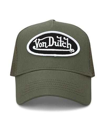 Von Dutch Unisex Trucker Hat - Retro Classic Solid Color Mesh Back Snapback Baseball Cap for Men & Women. - color: Sequoia