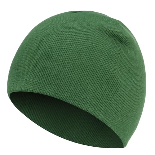 100% Cotton Beanie Hat for Men Women Cuffless Warm Winter Hats - color: 1pcs-turquoise Green