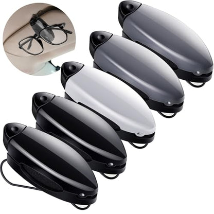 Frienda 5 Pcs Car Sun Visor Clip Sunglasses Holder,Black,Gray, Silver - color: Black, Gray, Silver