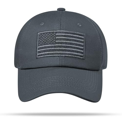 American Flag Hat, Adjustable Fit USA Baseball Cap for Men Women, Dad Hats, Outdoor Ball Caps for Casual Wear - color: Dark Gray