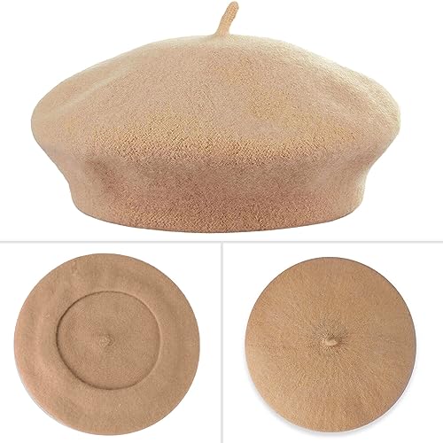 French Beret Hats for Women - Classic and Stylish Women's Beret Collection for Effortless Chic, Perfect for Any Occasion - color: Camel