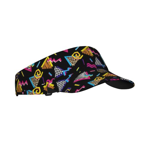 Sun Visor Hat Adjustable Uv Protection Caps Lightweight Hats for Women Men Outdoor Sports Running Golf Tennis - color: 90s 90's 1990s Retro Disco Party Theme