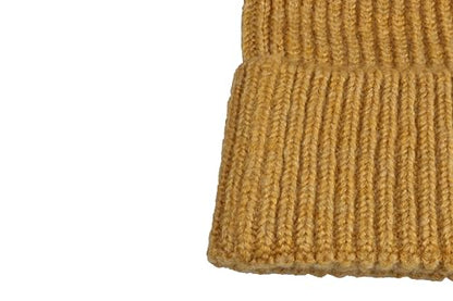 Seamless Beanie Cap, Acrylic Unisex Winter Beanie - color: Mustard