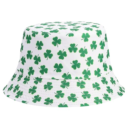 Unisex Print Bucket Hat Sun Hat for Women Men,Reversible Cotton Summer Beach Hat Fisherman Hat - color: Green