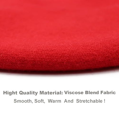 Wheebo Reversible Solid Color French Beret Hat for Women and Girls - color: Red