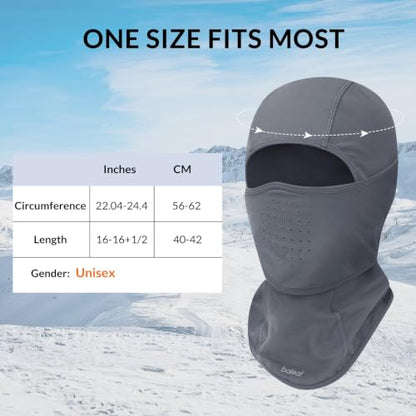 baleaf Balaclava Ski Mask Warm Winter Face Mask with Neck Gaiter - color: Grey