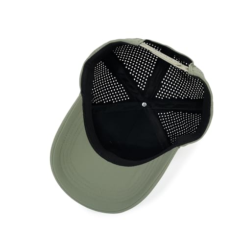 5 Panel Baseball Cap Quick Dry Mesh Snapback Hat for Women Men - color: Black+sagegreen+khaki