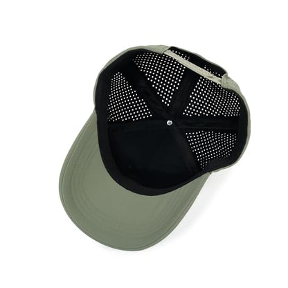 5 Panel Baseball Cap Quick Dry Mesh Snapback Hat for Women Men - color: Black+sagegreen+khaki