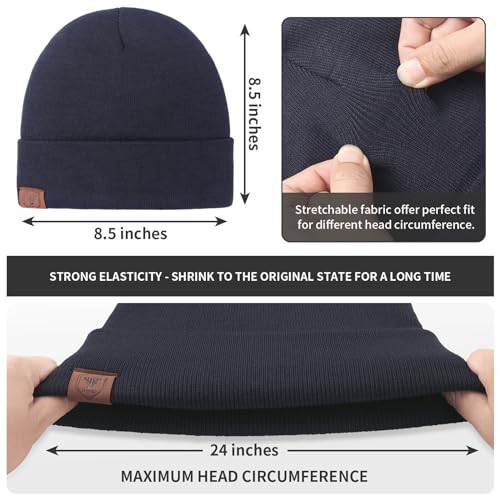 OZERO Mens Winter Hat, Fleece Lined Cuffed Beanie for Men and Women - color: Blue