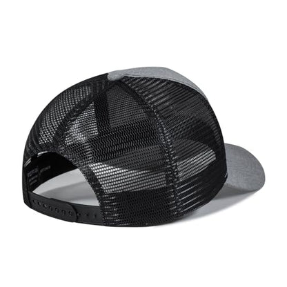 American Flag Trucker Hat - Snapback Hat, Baseball Cap for Men Women - Breathable Mesh Side, Adjustable Fit - for Casual Wear - color: Heather Gray/Black