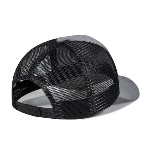 American Flag Trucker Hat - Snapback Hat, Baseball Cap for Men Women - Breathable Mesh Side, Adjustable Fit - for Casual Wear - color: Heather Gray/Black