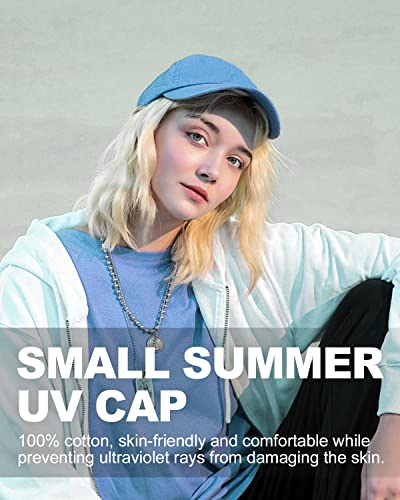 Zylioo Small Baseball Cap for Men Women, Adjustable Unstructured Dad Hat - color: Denim Blue-fits 21.7"-22.4"/55cm-57cm
