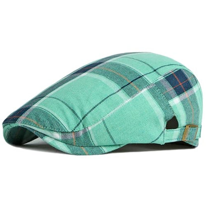 2 Pack Mens Newsboy Flat Cap Plaid Ivy Gatsby Cabbie Driving Golf Hat Beret - color: 2 Pcs Set C