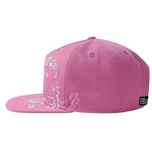 RIOREX Hip hop caps Fashion Animal Embroidery Baseball Cap for Men Adjustable Leather Belt Strapback Baseball Cap - color: Pink