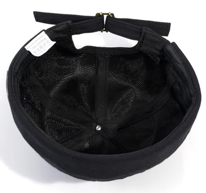 Glamorstar Dome Brimless Hats for Women Men Sailor Docker Beanie Cap Hip Hop Hats - color: Black D